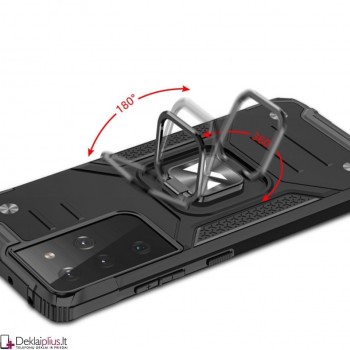 Wozinsky smūgiams atsparus dėklas su žiedu - juodas (Samsung S21 Ultra)   